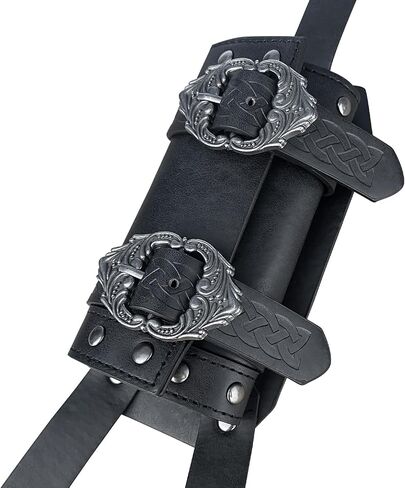 HiiFeuer Medieval Faux Leather Back Sword Frog, Vintage Adjustable Sword Holster, Middle Ages Back Sword Sheath Holster in Saudi Arabia