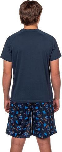 هاري بوتر هوجورتس قلعة الرجال قمة 2 قطعة راجلان بيجاما مجموعة قصيرة - Gryffindor Slytherin Ravenclaw Hufflepuff in Kuwait