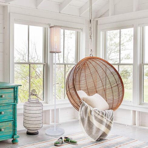VILUXY Boho Floor Lamp with White Wood Beaded Shade for Bedroom, Living Room, Girl Room 3-Light in Saudi Arabia