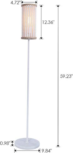 VILUXY Boho Floor Lamp with White Wood Beaded Shade for Bedroom, Living Room, Girl Room 3-Light in Saudi Arabia