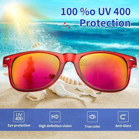 20 Pack Bulk Mirrored Sunglasses for Women Men Trendy Cheap Neon Sunglasses for Party Supplies in Kuwait