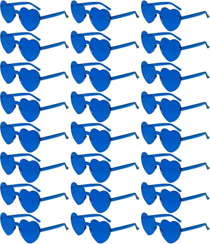 Morcheiong 24 Pack Heart Shaped Sunglasses Frameless Glasses Women Bachelorette Girl Birthday Party Favor Transparent Eyewear in Kuwait