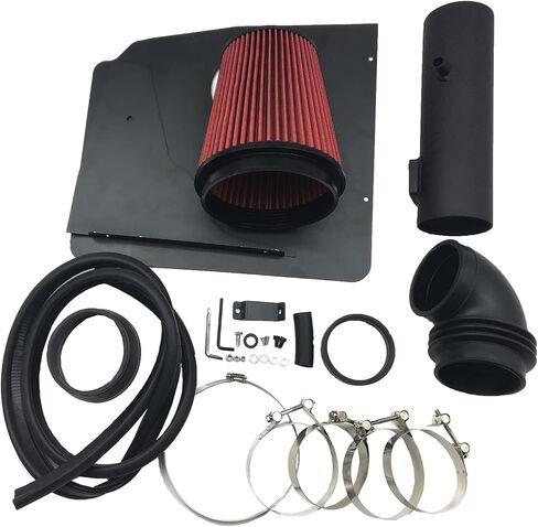 3.5-Inch Cold Air Intake Kit with Heat Shield + Filter Compatible for Chevrolet Chevy Camaro LT/LS V6 2012-2015 (Black Tube & Red Filter) in Saudi Arabia