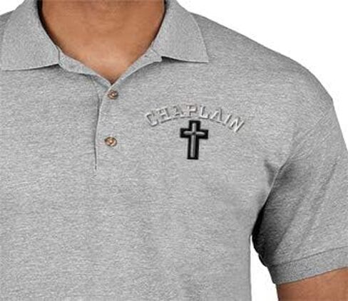 Polo Shirts for Men Cristian Chaplain Cross Embroidery Short Sleeves Golf Tees in Saudi Arabia