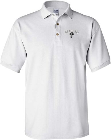Polo Shirts for Men Cristian Chaplain Cross Embroidery Short Sleeves Golf Tees in Saudi Arabia