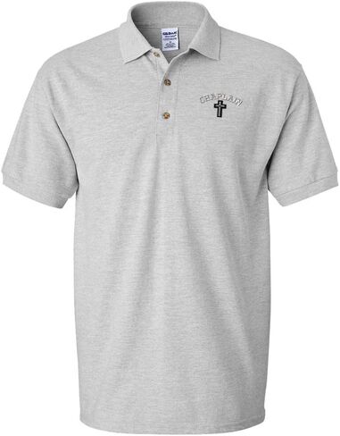 Polo Shirts for Men Cristian Chaplain Cross Embroidery Short Sleeves Golf Tees in Saudi Arabia
