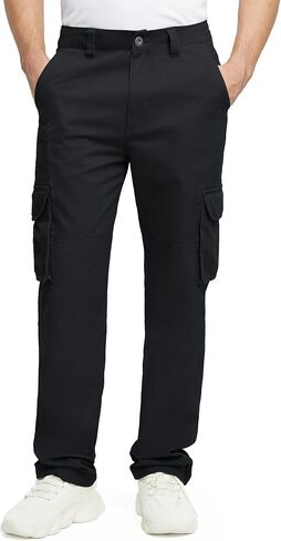 Cargo Pants for Men Multi Pockets Mens Pants Classic Cotton Casual Work Hiking Relaxed Fit Chino Pants in Saudi Arabia