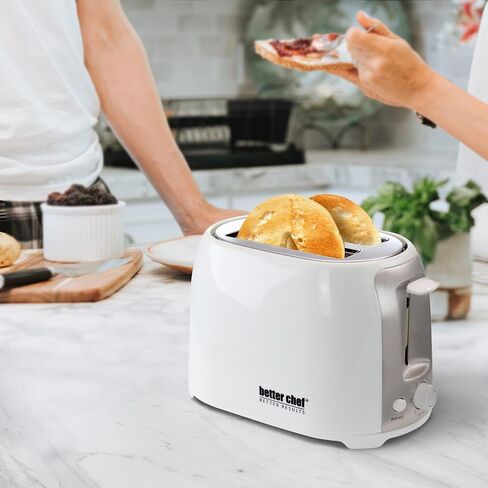 Better Chef 2-Slice Toaster | Wide-Slot | Cool Touch | Reheat & Defrost | Brushed Stainless Trim (Black) in Kuwait