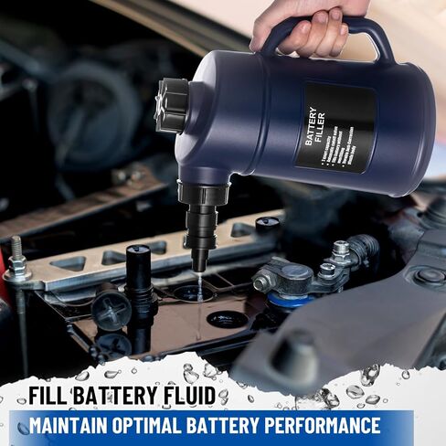 2 Pcs Heavy Duty Battery Filler 2 Quarts Battery Filler with Auto Shut and Drip Free Valve Water Filling Bottles for Golf Cart Automotive Tools Deep Cycle (Double Opening) in Saudi Arabia