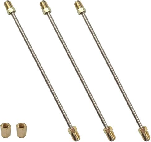 3PCS 3/16" Brake Line Kit with Fittings, 16" Long Stainless Steel Brake Line with Inverted Double Flare Ends, Flexible Brake Line Repair Kit with Standard Tube Nuts Unions (16 Inch-Copper Nickel) in Saudi Arabia