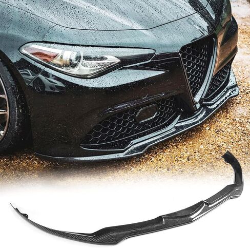MCARCAR KIT ألياف الكربون الجبهة حافة مصد السيارة يناسب ألفا روميو جوليا سبورت سيدان 2016-2020 CF مصنع المخرج الذقن المفسد الفاصل حامي in Kuwait