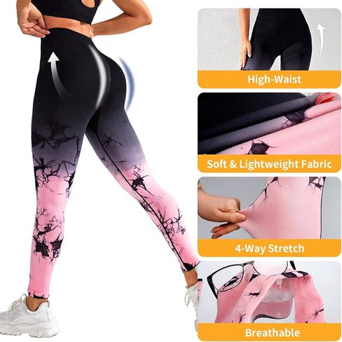 High Waisted Compression Leggings with Pockets for Women Butt Lift Women's Leggings Gym Yoga Workout Pants Tummy Control in Saudi Arabia