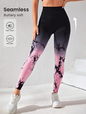 High Waisted Compression Leggings with Pockets for Women Butt Lift Women's Leggings Gym Yoga Workout Pants Tummy Control in Saudi Arabia
