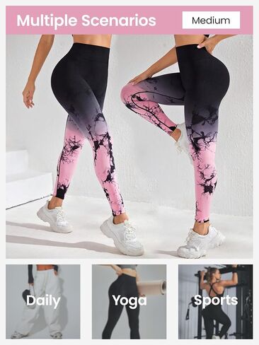 High Waisted Compression Leggings with Pockets for Women Butt Lift Women's Leggings Gym Yoga Workout Pants Tummy Control in Saudi Arabia
