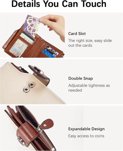 Bostanten Women Leather Wallet محفظة صغيرة RFID حجب Bifold Zipper Pocket Wallet CAST in Kuwait