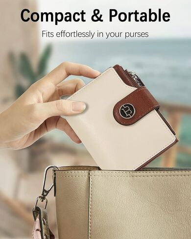 Bostanten Women Leather Wallet محفظة صغيرة RFID حجب Bifold Zipper Pocket Wallet CAST in Kuwait