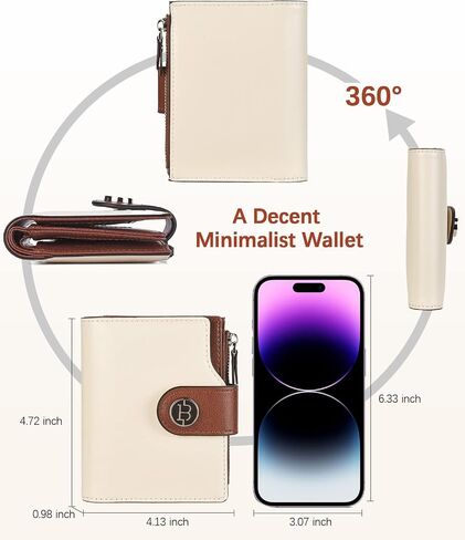 Bostanten Women Leather Wallet محفظة صغيرة RFID حجب Bifold Zipper Pocket Wallet CAST in Kuwait