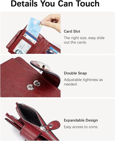 Bostanten Women Leather Wallet محفظة صغيرة RFID حجب Bifold Zipper Pocket Wallet CAST in Kuwait