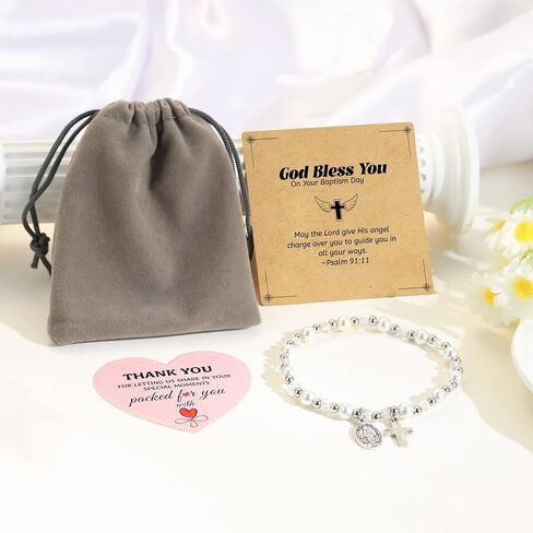 BAYLAY First Communion Baptism Confirmation Gifts for Girls - Cross Bracelet for Teen Girls First Communion Baptism Confirmation Bracelet Gifts for Girls in Saudi Arabia