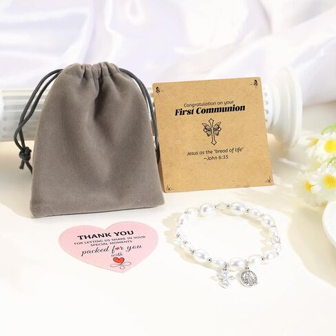 BAYLAY First Communion Baptism Confirmation Gifts for Girls - Cross Bracelet for Teen Girls First Communion Baptism Confirmation Bracelet Gifts for Girls in Saudi Arabia