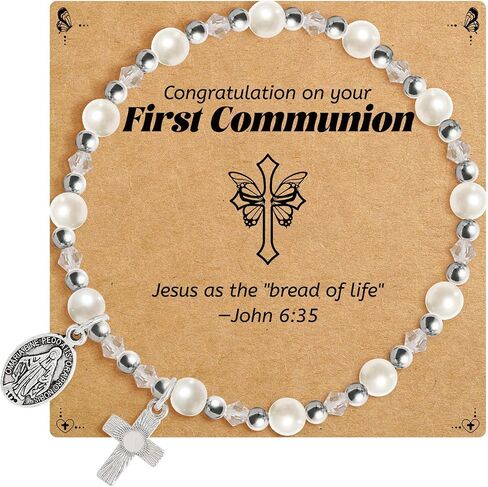 BAYLAY First Communion Baptism Confirmation Gifts for Girls - Cross Bracelet for Teen Girls First Communion Baptism Confirmation Bracelet Gifts for Girls in Saudi Arabia