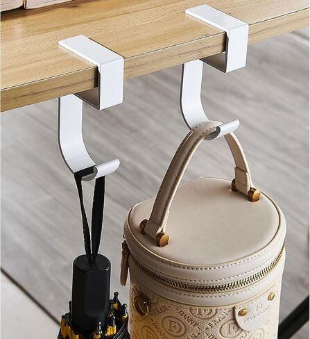 2PCS Purse Hook for Table, Heavy Duty Handbag Hanger for Desk, High-Strength Alloy Desk Hook for Bags, Umbrellas, Keys, Headphone (Black) in Kuwait