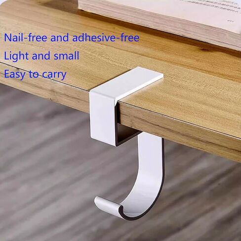 2PCS Purse Hook for Table, Heavy Duty Handbag Hanger for Desk, High-Strength Alloy Desk Hook for Bags, Umbrellas, Keys, Headphone (Black) in Kuwait