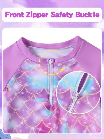 Valcatch Girls Swimsuit Upf 50+ Rash Guard Set zip-up swim Shirt Shirt tankini shorts اثنين in Kuwait