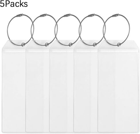 5Pack Cruise Luggage Tags ، حاملي PVC المناسب لعلامات التصنيف ، مقاوم للماء مع سحاب وقابلة للاستمتاع بحلقات الصلب in Kuwait
