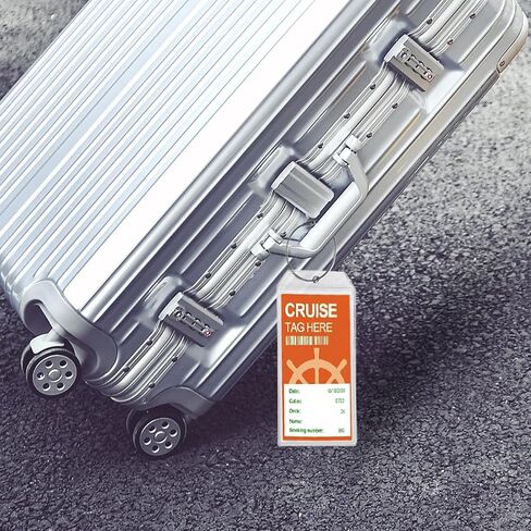 5Pack Cruise Luggage Tags ، حاملي PVC المناسب لعلامات التصنيف ، مقاوم للماء مع سحاب وقابلة للاستمتاع بحلقات الصلب in Kuwait