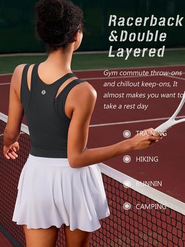 RUNNING GIRL Sports Bras for Women High Impact Seamless Ribbed Longline High Neck Workout Crop Tank Tops Padded in Kuwait