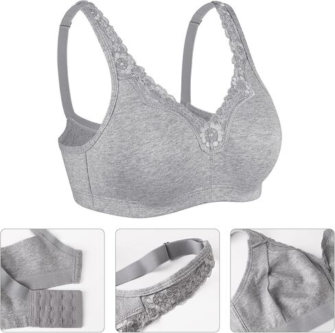 Lemorosy Women's Plus Size Non Padded Cotton Minimizer Wireless Everyday Comfort Bra in Kuwait