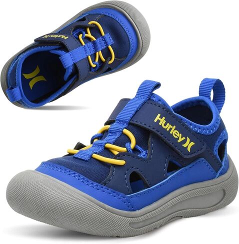 Hurley Kid's Toddlers Water Shoes, Extra Strength Outsole Water Shoes for Boys and Girls, Lightweight Closed Toe Sandals, Beach Shoes with Adjustable Upper-for Outdoors, Water Play and Pool Dylan in Saudi Arabia