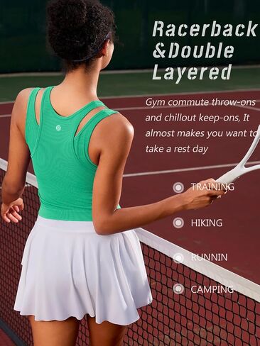 RUNNING GIRL Sports Bras for Women High Impact Seamless Ribbed Longline High Neck Workout Crop Tank Tops Padded in Kuwait