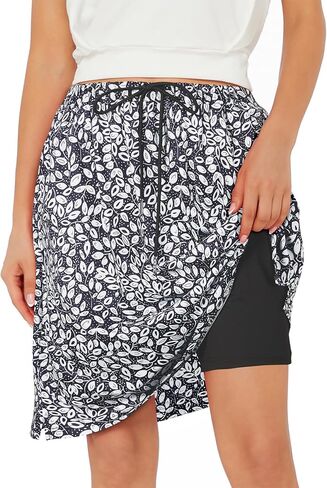 Zando Skorts for Women Dressy Casual Knee Length Skirts for Women with Pockets Athletic Drawstring Skirt Golf Tennis in Saudi Arabia