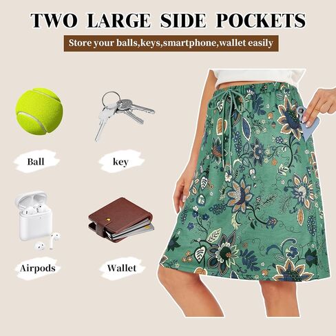 Zando Skorts for Women Dressy Casual Knee Length Skirts for Women with Pockets Athletic Drawstring Skirt Golf Tennis in Saudi Arabia