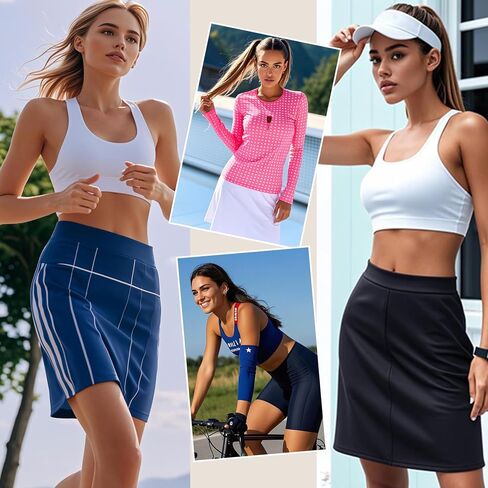 Zando Skorts for Women Dressy Casual Knee Length Skirts for Women with Pockets Athletic Drawstring Skirt Golf Tennis in Saudi Arabia