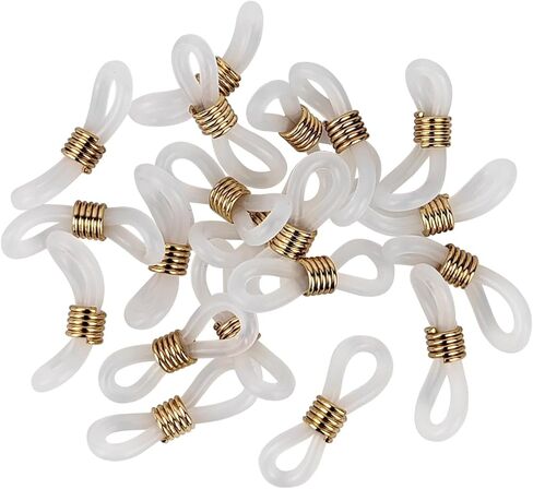 20 Pcs Eyeglass Chain Ends Anti Slip Silicone Connector, Adjustable Rubber Spectacle End Connectors for Eyeglasses in Saudi Arabia