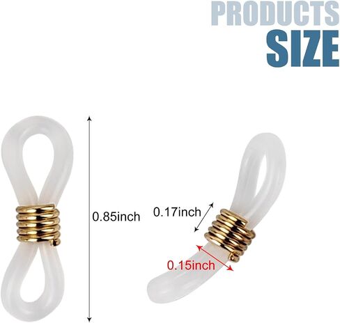 20 Pcs Eyeglass Chain Ends Anti Slip Silicone Connector, Adjustable Rubber Spectacle End Connectors for Eyeglasses in Saudi Arabia