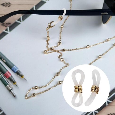 20 Pcs Eyeglass Chain Ends Anti Slip Silicone Connector, Adjustable Rubber Spectacle End Connectors for Eyeglasses in Saudi Arabia
