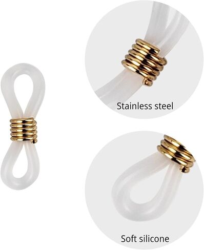 20 Pcs Eyeglass Chain Ends Anti Slip Silicone Connector, Adjustable Rubber Spectacle End Connectors for Eyeglasses in Saudi Arabia