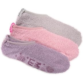 MUK LUKS Women's 3 pack Low Cut Cozy Socks with Grippers