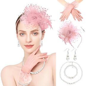 Fascinators Hats for Women Tea Party, Tea Hat Tea Party Accessories Set for Wedding Cocktail Derby