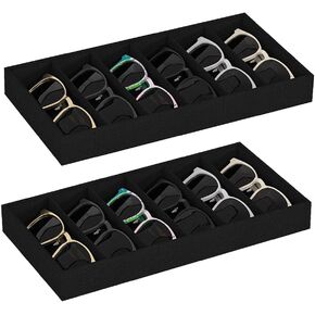 Sunglass Organizer Tray,Eyeglass Storage for Multiple Glasses,Jewelry and Sunglasses Drawer Organizer (2, Beige)