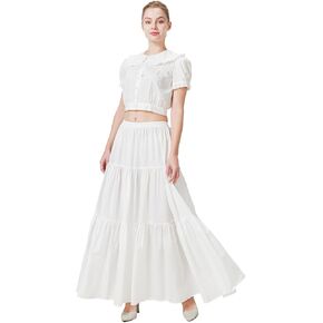 Beautelicate 100 ٪ قطن فيكتوري Maxi Skirt Women Gypsy Medision Renaissance Boho Meair