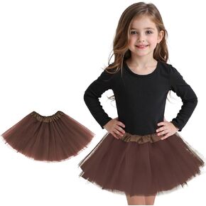 Zando 4-Layer Tutu for Girls Toddler Kids Baby Tulle Skirt Affordable Halloween Princess Birthday Ballet Tutus 2-8 Years