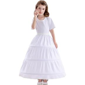 Girls Hoop skirt Petticoat Cotton Crinoline Underskirt for Kids Flower Girl Dress