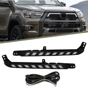 Daytime Running Light For Toyota Hilux Revo 2020 2021 2022 2023 Dynamic Turn Signal Lamp For Hilux Rocco LED Light Bar with Wire Harness