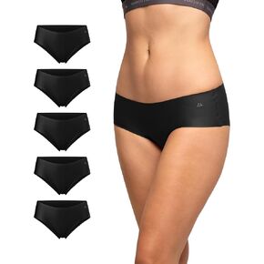 DANISH ENDURANCE Women's Hipster Panties, Seamless No Show Underwear, Invisible Comfort, Tag Free, 3 or 5-Pack
