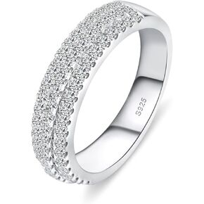عصابات زفاف مويسانيت للنساء ، جولة مقطعة د ، خاتم خطوبة الذكرى الذكرى ، S925 S925 Sterling مع الذهب الأبيض المطلي بالذهب الأبيض ، عيد الحب هدية عيد الحب